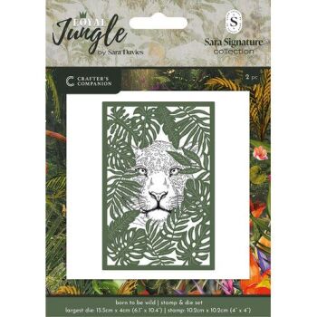 Crafter's Companion - Royal Jungle Collection - Clear Stamp And Die Sets - Born To Be Wild