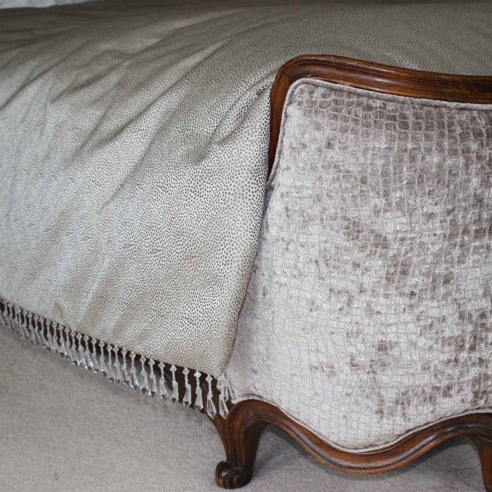 Taupe bed throw