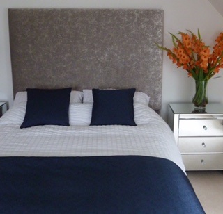 Midnight blue bed throw from