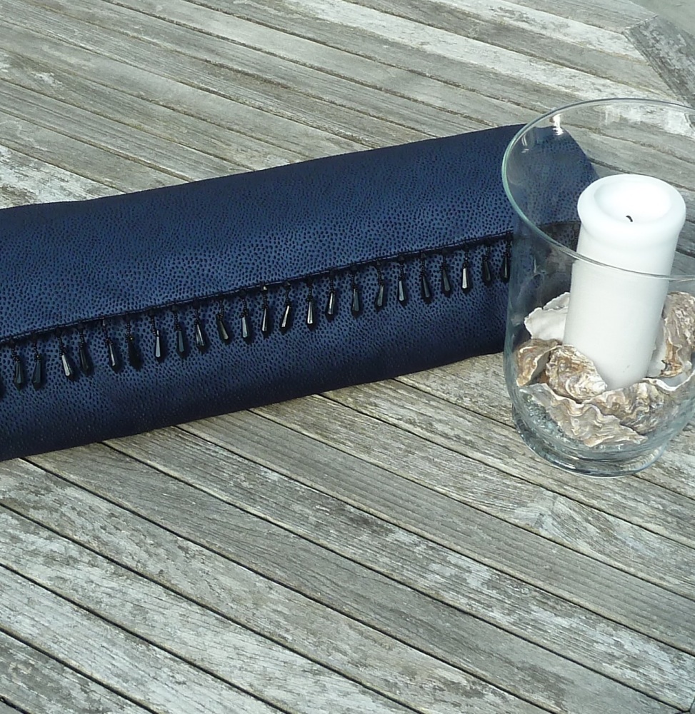 Midnight blue bed runner from