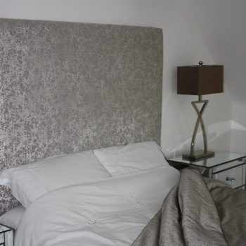 Taupe bedspread from