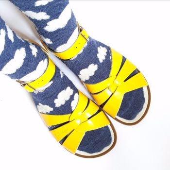 Cloud Socks and Yellow Salt-Water Sandals