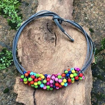 Colourful Wooden Bead Necklace