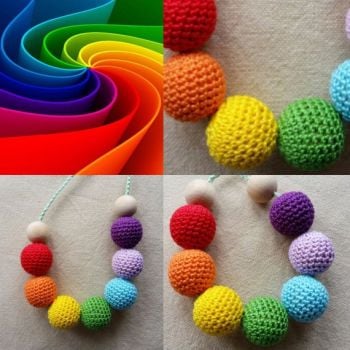 Rainbow Crochet Bead Necklace