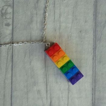 Rainbow Lego Necklace