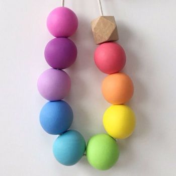 BeadBox Polymer Clay Pastel Rainbow Necklace