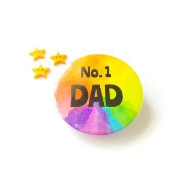 Rainbow Pin Badge  - No. 1 Dad