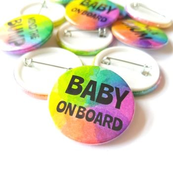 Baby on Board Rainbow Pin Badge 