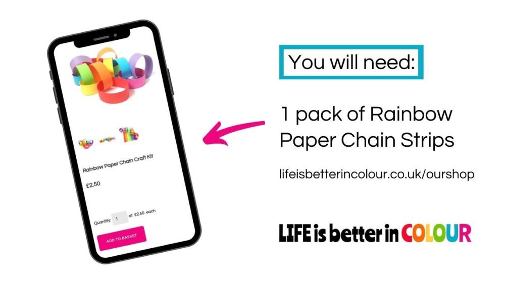 How to purchase a Rainbow Paper Chain Kit from LIFE is better in COLOUR
