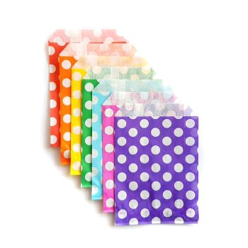 Set of 7 Polka Dot Gift Bags - Rainbow Set