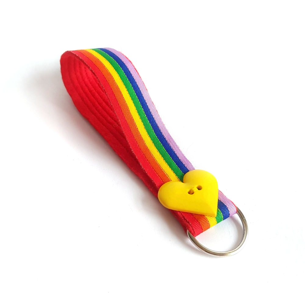 Rainbow Wrist Strap Keyring