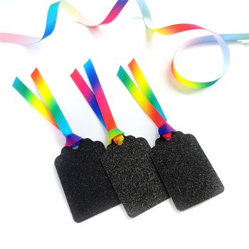 Rainbow Ribbon Glitter Gift Tags - Set of 3