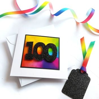 100th Birthday Card - Rainbow Milestone Birthday Card