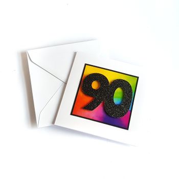 90th Birthday Card - Rainbow Milestone Birthday Card