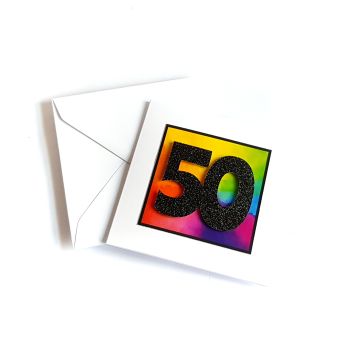 50th Birthday Card - Rainbow Milestone Birthday Card
