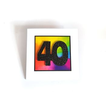 40th Birthday Card - Rainbow Milestone Birthday Card