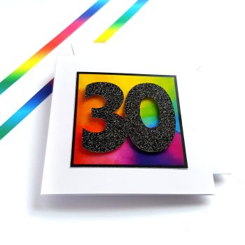 30th Birthday Card - Rainbow Milestone Birthday Card