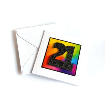 21st Birthday Card - Rainbow Milestone Birthday Card
