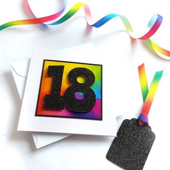 18th Birthday Card - Rainbow Milestone Birthday Card