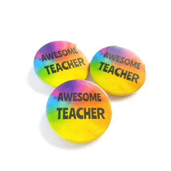 Awesome Teacher Rainbow Badge
