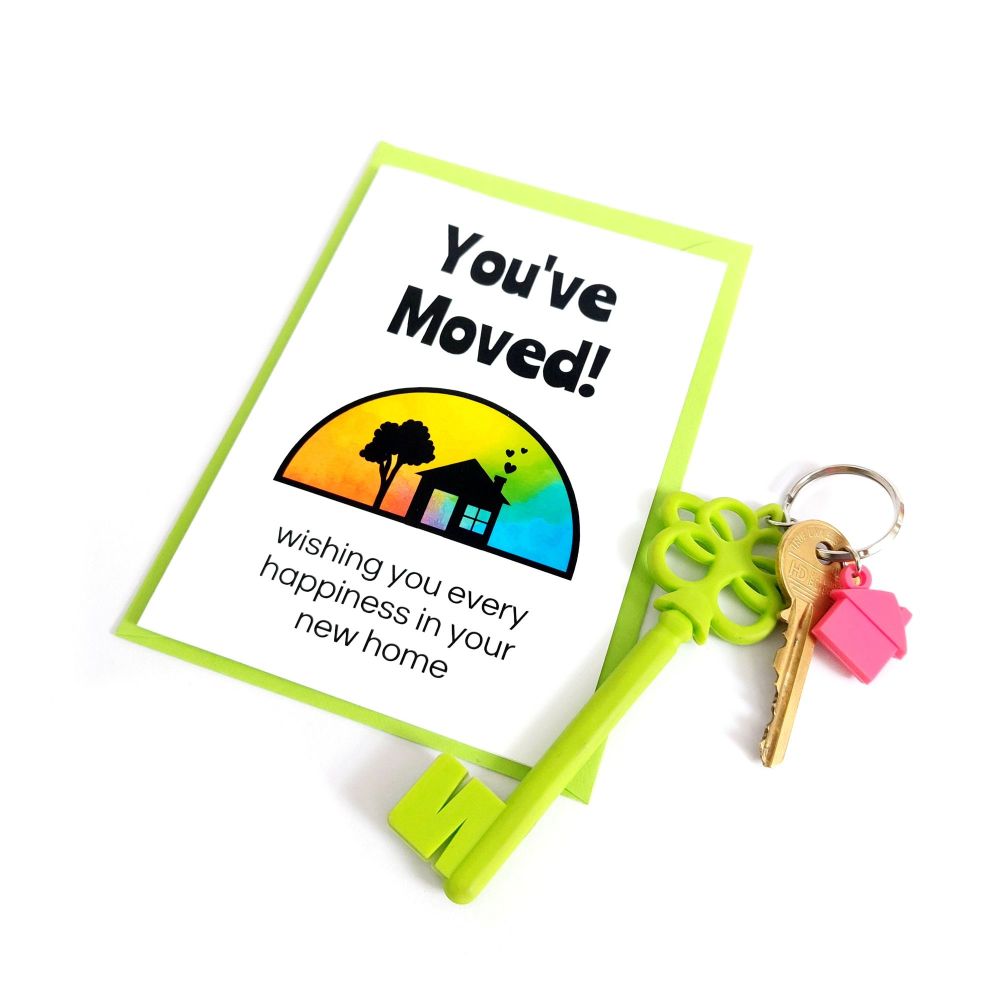 You've Moved! Rainbow New Home Card