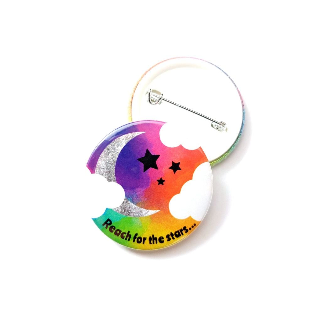Reach for the Stars Rainbow Pin Badge 