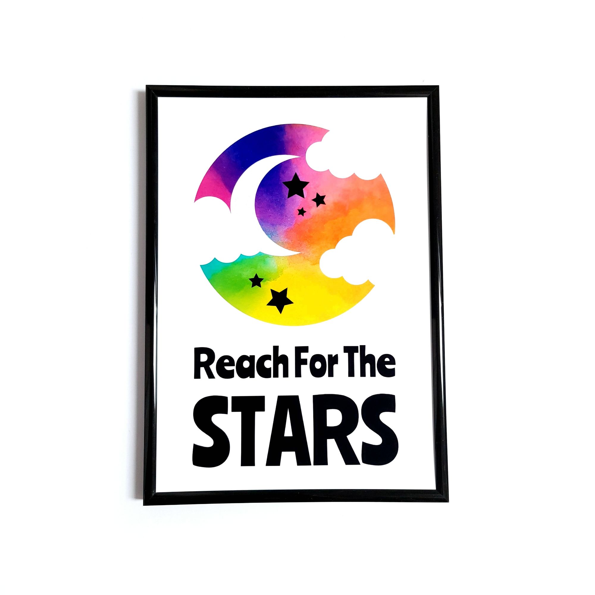 Reach for the Stars Rainbow Poster