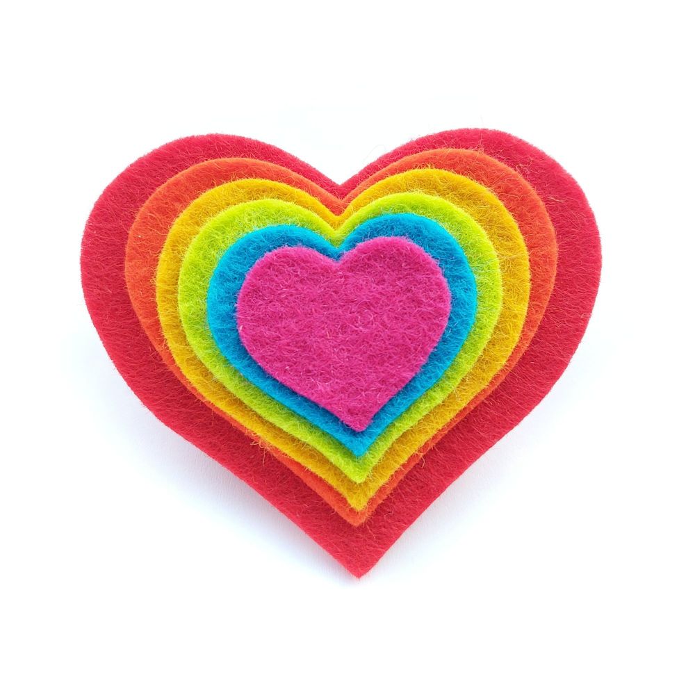 Rainbow Heart Brooch