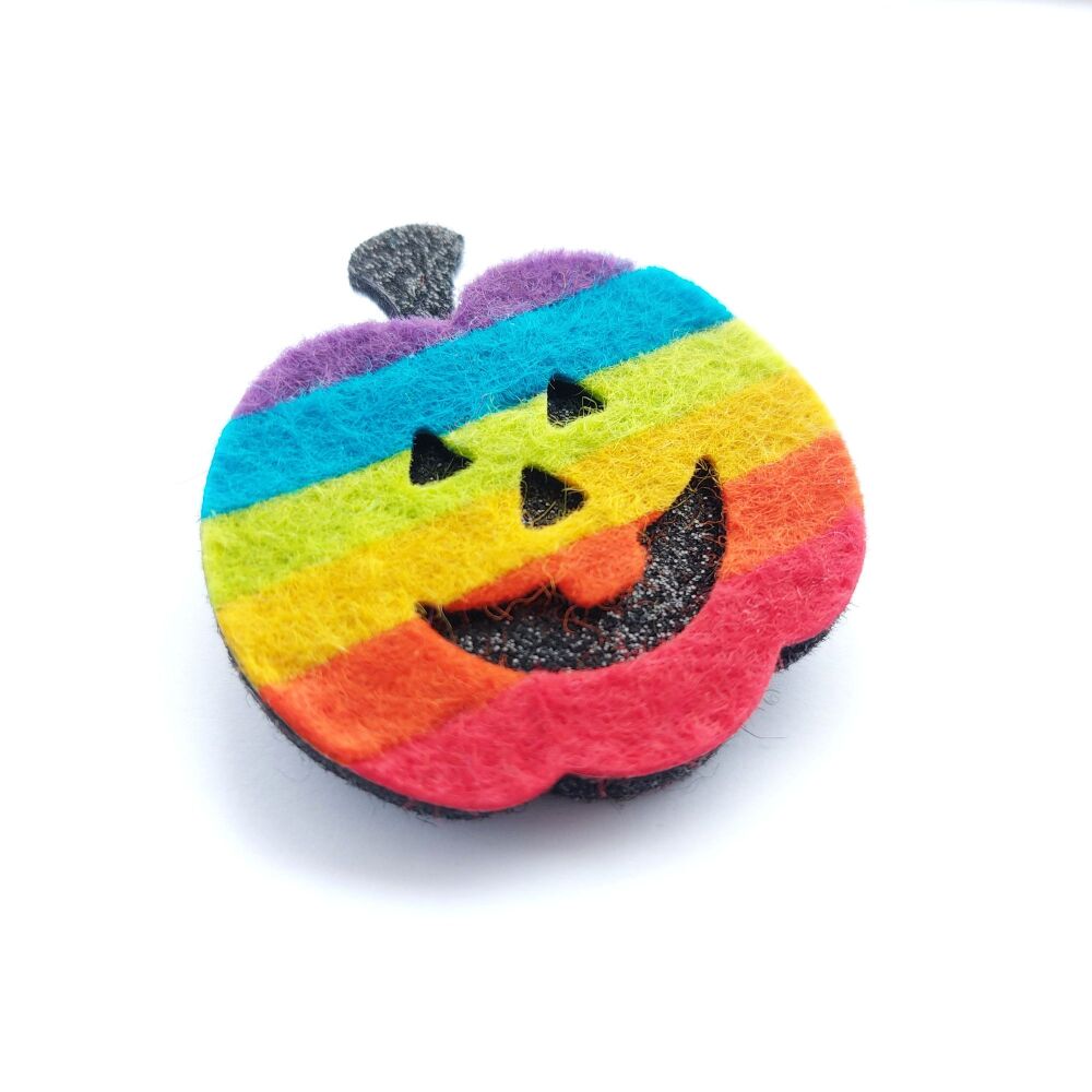 Rainbow Pumpkin Brooch