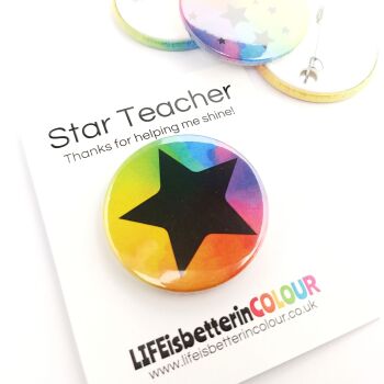 Star Teacher Rainbow Badge