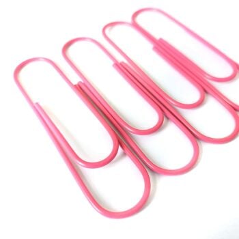 Set of 4 Giant Pink Paperclips