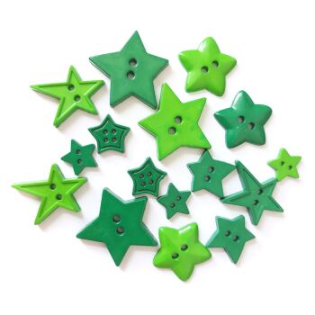 Assorted Green Star Buttons