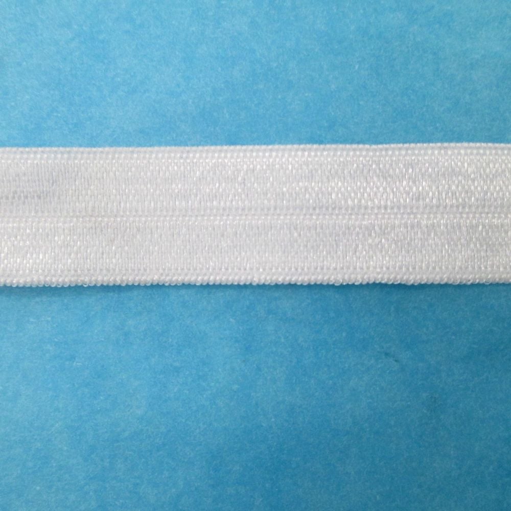 Fold over elastic - white