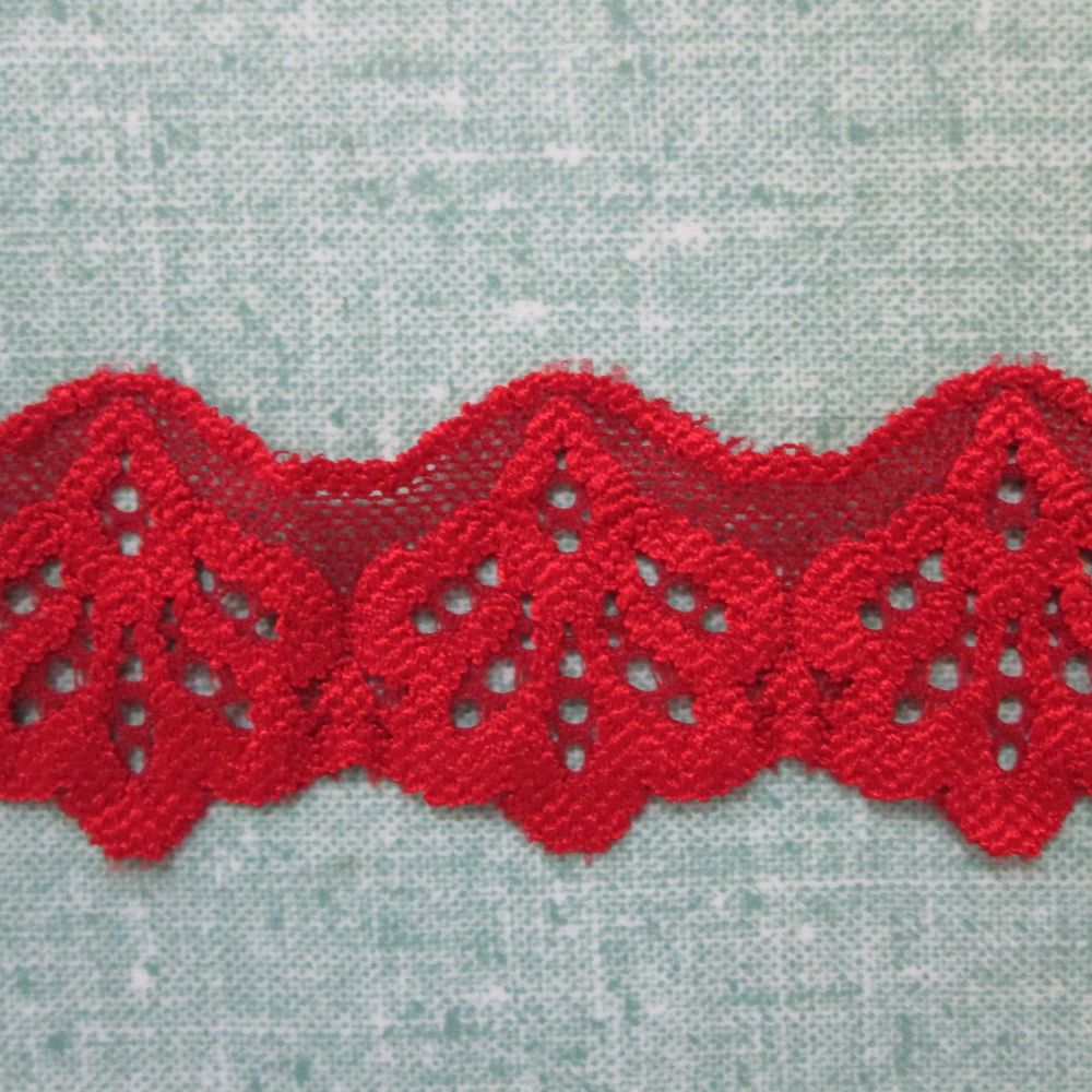 red stretch lace