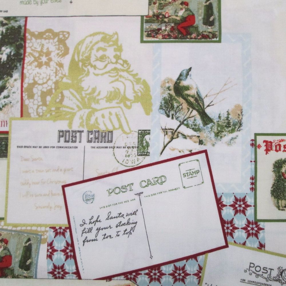 Christmas Fabric - Santa's Postcards