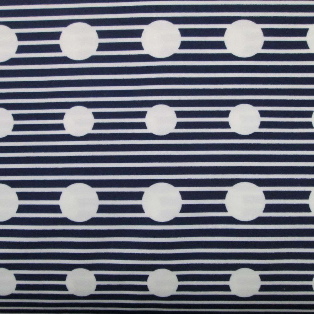 Navy Stripe Swimwear Fabric