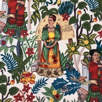 Frida's Garden - Tea Frida Kahlo heavy weight cotton - Alexander Henry Fabric 
