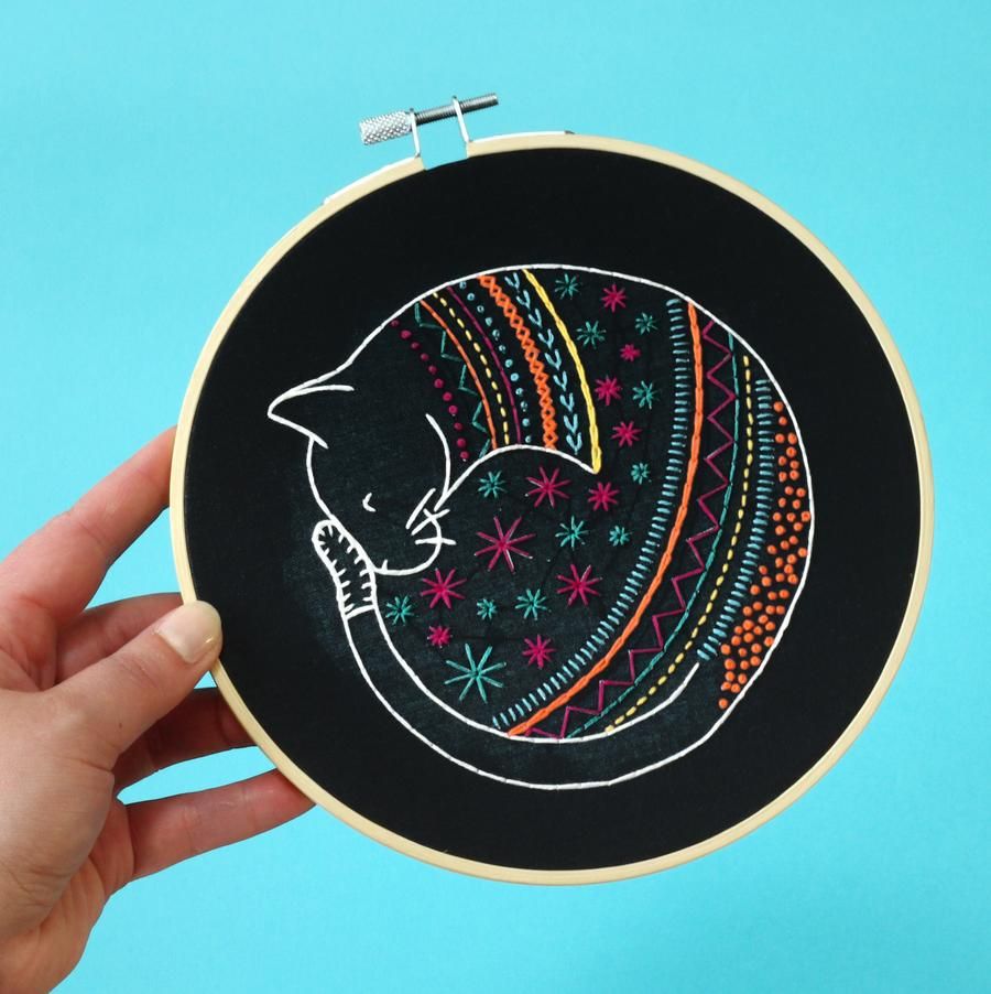 Hawthorn Cat Embroidery Kits
