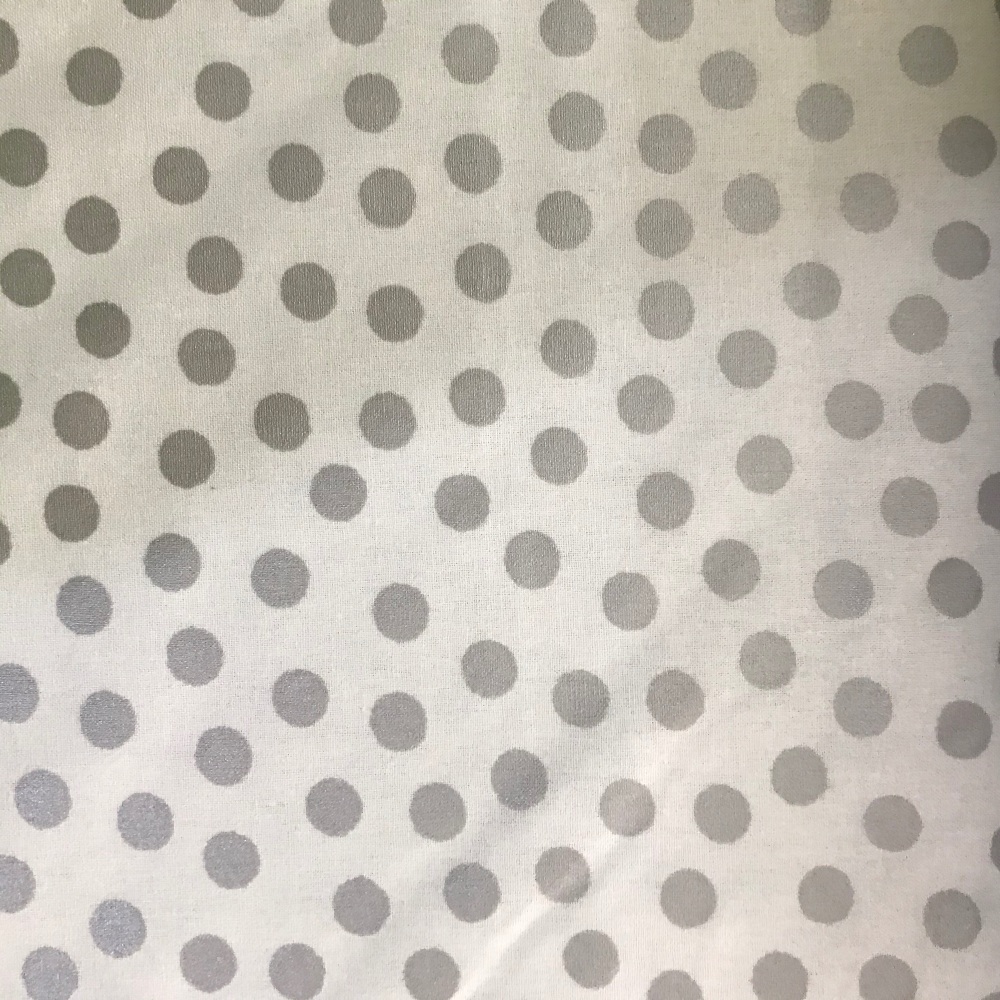 Silver Polka Dots on White