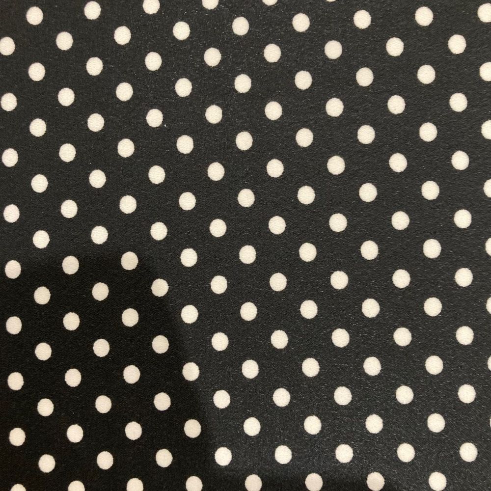 Black Polka Dot Fabric - Polyester
