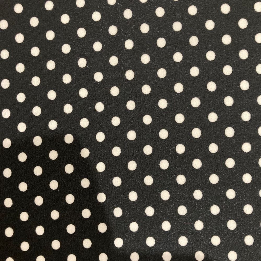 Black Polka Dot Fabric - Polyester