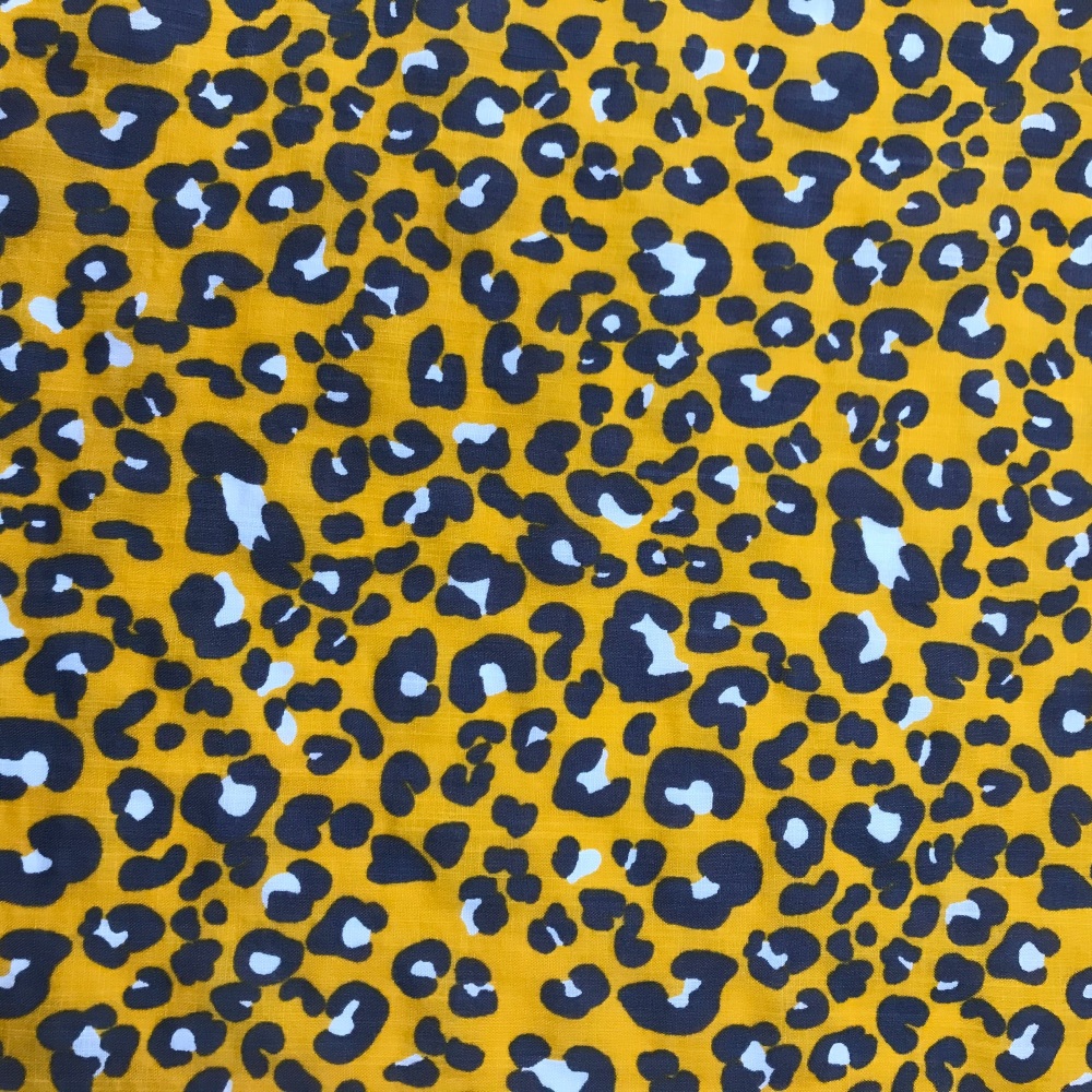 Yellow Leopard print Viscose/ cotton mix 