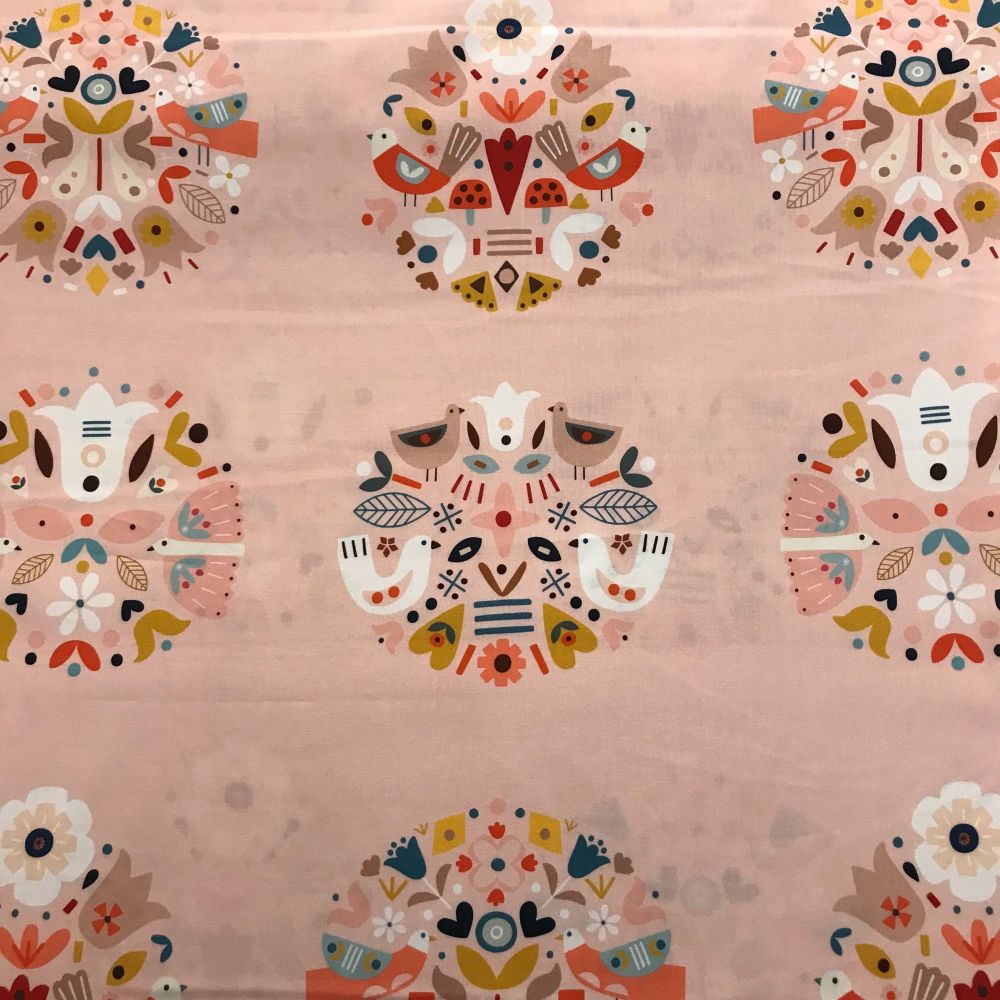 Nordiska - Pink- Cotton Fabric by Dashwood 