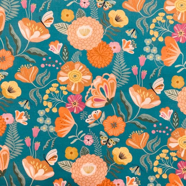 Flutter By Teal -Cotton Fabric by Dashwood