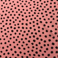 Cotton-Jersey - Pink /Black Spots
