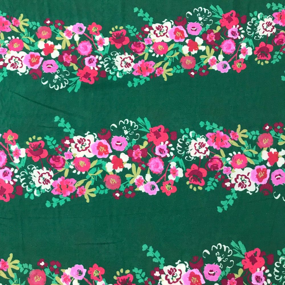 Wholesale Dress Fabric  Joni Floral Stripe Viscose Lawn * Cream