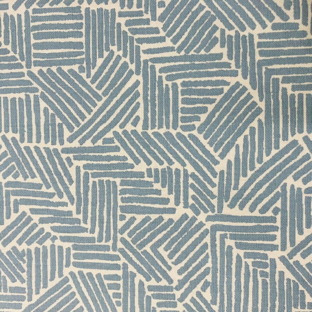 Cotton Canvas - Blue Cross Hatch