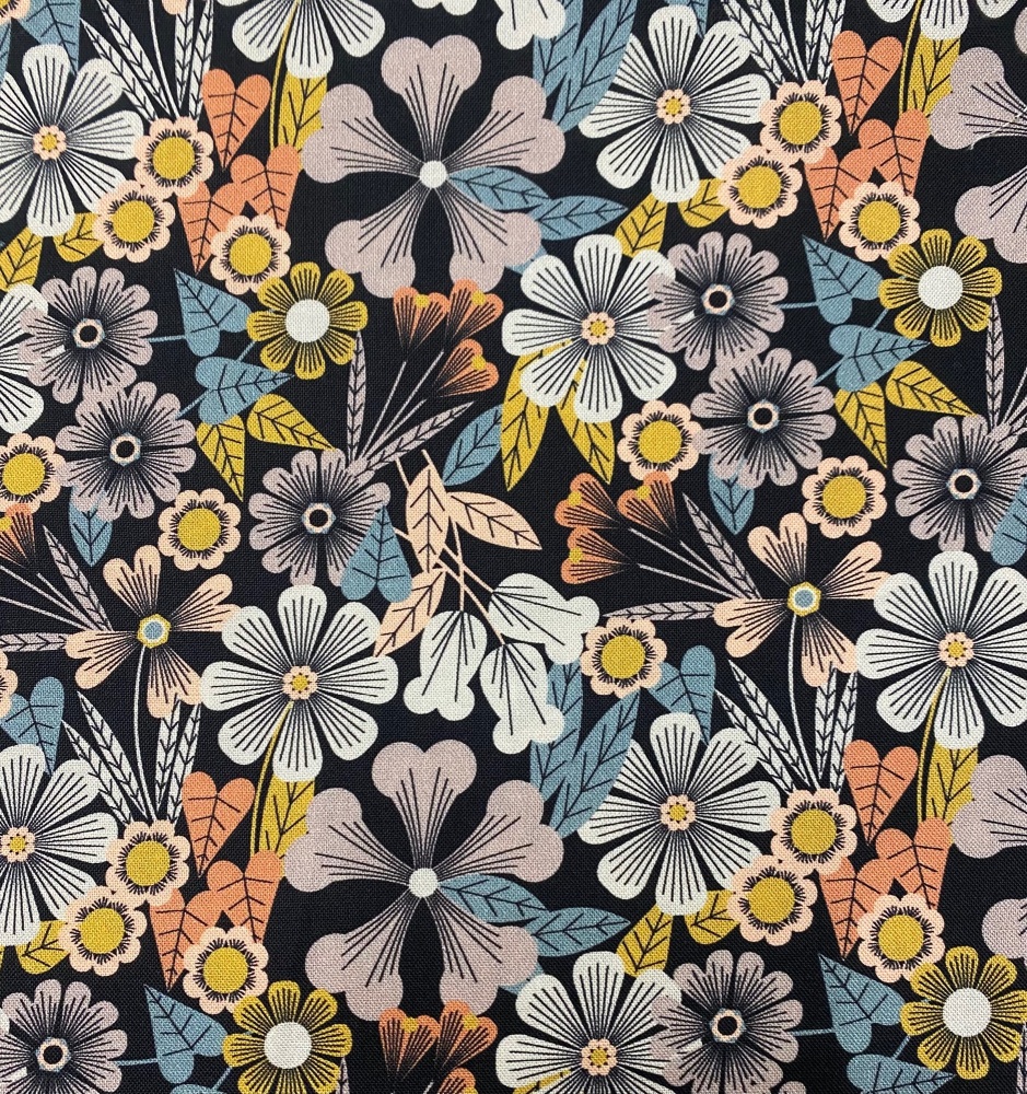 Birdsong- folk floral-Cotton Fabric by Dashwood