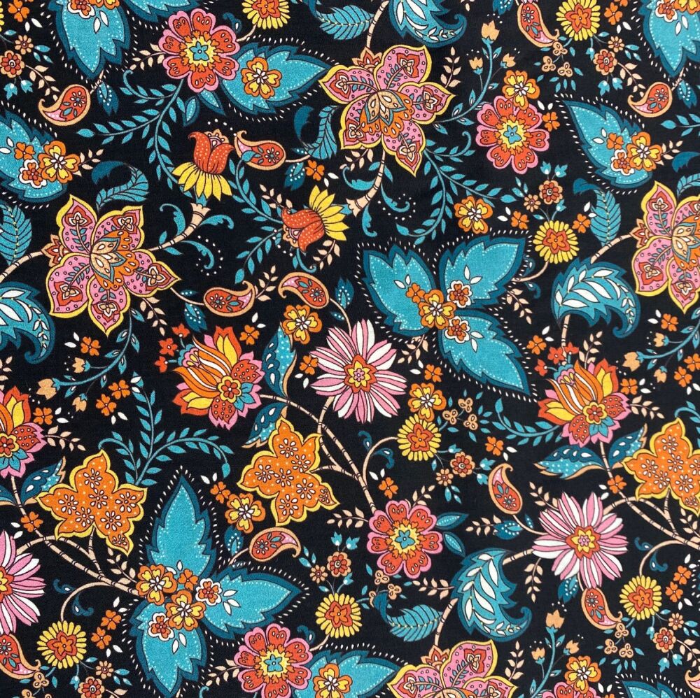 Indian black - cotton Lawn by Dashwood  Studios