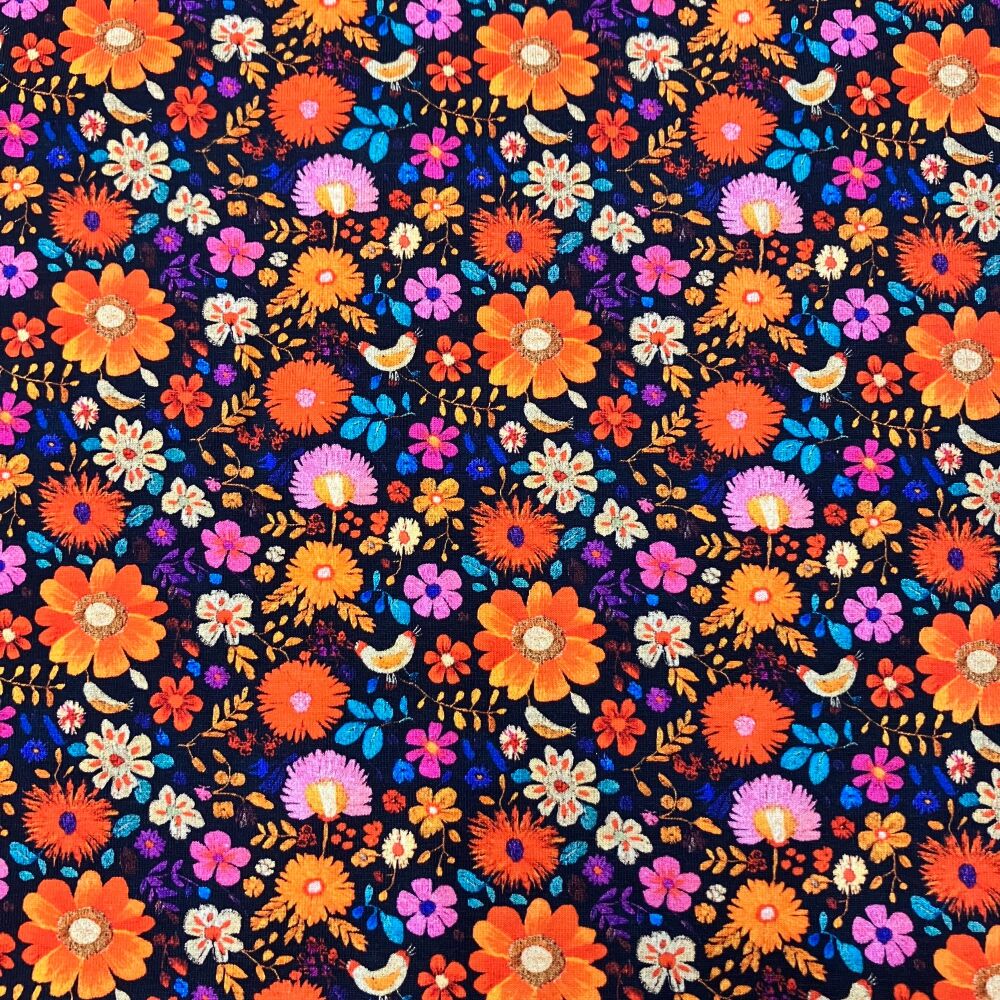 Cotton Jersey - Folk Flower